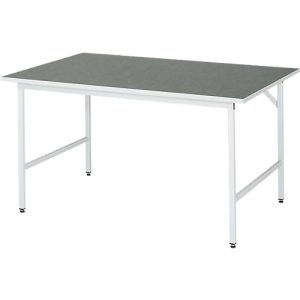Rau Arbeitstisch Jerry, manuell höhenverstellbar, 25 mm Spanplatte mit Linoleumbelag, bis 300 kg, B 1500 x T 1000 x H 800-850 mm, hellgrau/lichtgrau Rau Arbeitstisch Jerry, manuell höhenverstellbar, 25 mm Spanplatte mit Linoleumbelag, bis 300 kg, B 1500 x T 1000 x H 800-850 mm, hellgrau/lichtgrau