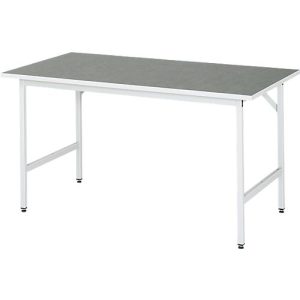 Rau Arbeitstisch Jerry, manuell höhenverstellbar, 25 mm Spanplatte mit Linoleumbelag, bis 300 kg, B 1500 x T 800 x H 800-850 mm, hellgrau/lichtgrau Rau Arbeitstisch Jerry, manuell höhenverstellbar, 25 mm Spanplatte mit Linoleumbelag, bis 300 kg, B 1500 x T 800 x H 800-850 mm, hellgrau/lichtgrau