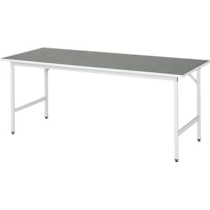 Rau Arbeitstisch Jerry, manuell höhenverstellbar, 25 mm Spanplatte mit Linoleumbelag, bis 300 kg, B 2000 x T 800 x H 800-850 mm, hellgrau/lichtgrau Rau Arbeitstisch Jerry, manuell höhenverstellbar, 25 mm Spanplatte mit Linoleumbelag, bis 300 kg, B 2000 x T 800 x H 800-850 mm, hellgrau/lichtgrau