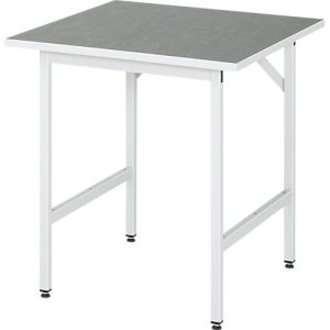 Rau Arbeitstisch Jerry, manuell höhenverstellbar, 25 mm Spanplatte mit Linoleumbelag, bis 300 kg, B 750 x T 800 x H 800-850 mm, hellgrau/lichtgrau Rau Arbeitstisch Jerry, manuell höhenverstellbar, 25 mm Spanplatte mit Linoleumbelag, bis 300 kg, B 750 x T 800 x H 800-850 mm, hellgrau/lichtgrau