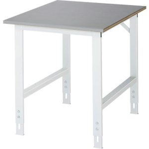 Rau Arbeitstisch Tom, manuell höhenverstellbar, 25 mm MDF-Platte mit Edelstahlbelag, bis 500 kg, B 750 x T 1000 x H 760-1080 mm, silber/lichtgrau Rau Arbeitstisch Tom, manuell höhenverstellbar, 25 mm MDF-Platte mit Edelstahlbelag, bis 500 kg, B 750 x T 1000 x H 760-1080 mm, silber/lichtgrau