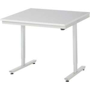 Rau ESD-Arbeitstisch Adlatus, elektrisch höhenverstellbar, 28 mm Spanplatte mit Melaminbelag, bis 150 kg, B 1000 x T 1000 x H 720-1120 mm, lichtgrau Rau ESD-Arbeitstisch Adlatus, elektrisch höhenverstellbar, 28 mm Spanplatte mit Melaminbelag, bis 150 kg, B 1000 x T 1000 x H 720-1120 mm, lichtgrau