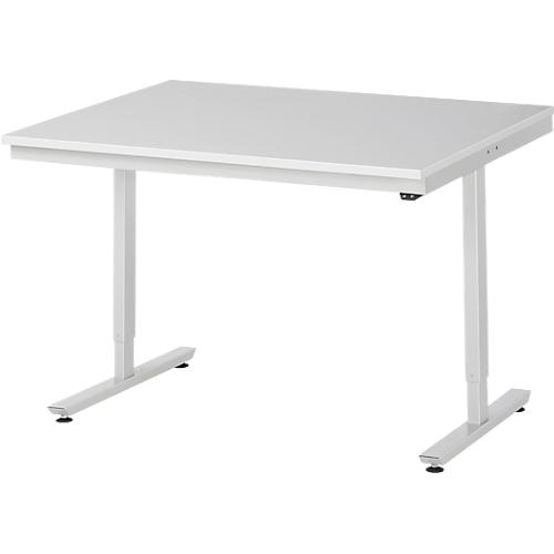Rau ESD-Arbeitstisch Adlatus, elektrisch höhenverstellbar, 28 mm Spanplatte mit Melaminbelag, bis 150 kg, B 1250 x T 1000 x H 720-1120 mm, lichtgrau
