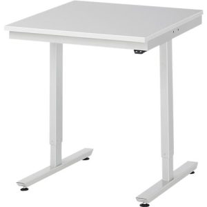 Rau ESD-Arbeitstisch Adlatus, elektrisch höhenverstellbar, 28 mm Spanplatte mit Melaminbelag, bis 150 kg, B 750 x T 800 x H 720-1120 mm, lichtgrau Rau ESD-Arbeitstisch Adlatus, elektrisch höhenverstellbar, 28 mm Spanplatte mit Melaminbelag, bis 150 kg, B 750 x T 800 x H 720-1120 mm, lichtgrau
