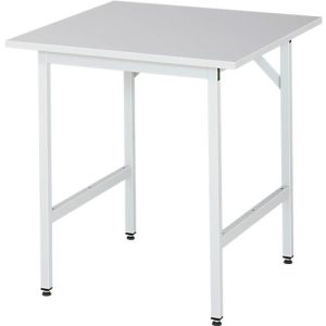 Rau ESD-Arbeitstisch Jerry, manuell höhenverstellbar, 28 mm Spanplatte mit Melaminbelag, bis 300 kg, B 750 x T 800 x H 800-850 mm, lichtgrau Rau ESD-Arbeitstisch Jerry, manuell höhenverstellbar, 28 mm Spanplatte mit Melaminbelag, bis 300 kg, B 750 x T 800 x H 800-850 mm, lichtgrau