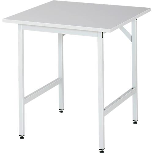 Rau ESD-Arbeitstisch Jerry, manuell höhenverstellbar, 28 mm Spanplatte mit Melaminbelag, bis 300 kg, B 750 x T 800 x H 800-850 mm, lichtgrau