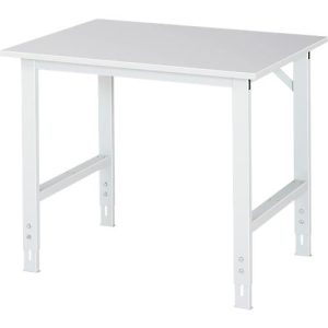 Rau ESD-Arbeitstisch Tom, manuell höhenverstellbar, 28 mm Spanplatte mit Melaminbelag, bis 500 kg, B 1000 x T 800 x H 760-1080 mm, lichtgrau Rau ESD-Arbeitstisch Tom, manuell höhenverstellbar, 28 mm Spanplatte mit Melaminbelag, bis 500 kg, B 1000 x T 800 x H 760-1080 mm, lichtgrau