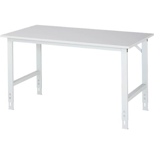 Rau ESD-Arbeitstisch Tom, manuell höhenverstellbar, 28 mm Spanplatte mit Melaminbelag, bis 500 kg, B 1500 x T 800 x H 760-1080 mm, lichtgrau