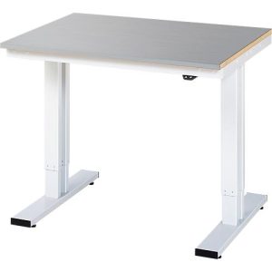 Rau Werktisch Adlatus, elektrisch höhenverstellbar, 25 mm MDF-Platte mit Edelstahlbelag, bis 300 kg, B 1000 x T 800 x H 720-1120 mm, silber/lichtgrau Rau Werktisch Adlatus, elektrisch höhenverstellbar, 25 mm MDF-Platte mit Edelstahlbelag, bis 300 kg, B 1000 x T 800 x H 720-1120 mm, silber/lichtgrau