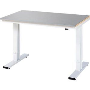 Rau Werktisch Adlatus, elektrisch höhenverstellbar, 25 mm MDF-Platte mit Edelstahlbelag, bis 300 kg, B 1250 x T 800 x H 720-1120 mm, silber/lichtgrau Rau Werktisch Adlatus, elektrisch höhenverstellbar, 25 mm MDF-Platte mit Edelstahlbelag, bis 300 kg, B 1250 x T 800 x H 720-1120 mm, silber/lichtgrau