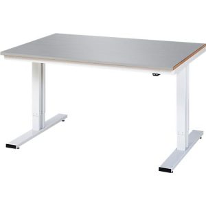Rau Werktisch Adlatus, elektrisch höhenverstellbar, 25 mm MDF-Platte mit Edelstahlbelag, bis 300 kg, B 1500 x T 1000 x H 720-1120 mm, silber/lichtgrau Rau Werktisch Adlatus, elektrisch höhenverstellbar, 25 mm MDF-Platte mit Edelstahlbelag, bis 300 kg, B 1500 x T 1000 x H 720-1120 mm, silber/lichtgrau