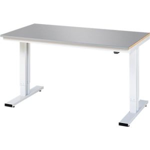 Rau Werktisch Adlatus, elektrisch höhenverstellbar, 25 mm MDF-Platte mit Edelstahlbelag, bis 300 kg, B 1500 x T 800 x H 720-1120 mm, silber/lichtgrau Rau Werktisch Adlatus, elektrisch höhenverstellbar, 25 mm MDF-Platte mit Edelstahlbelag, bis 300 kg, B 1500 x T 800 x H 720-1120 mm, silber/lichtgrau