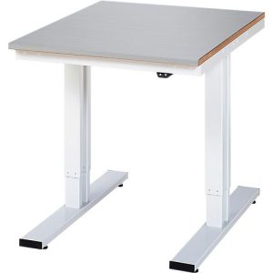 Rau Werktisch Adlatus, elektrisch höhenverstellbar, 25 mm MDF-Platte mit Edelstahlbelag, bis 300 kg, B 750 x T 1000 x H 720-1120 mm, silber/lichtgrau Rau Werktisch Adlatus, elektrisch höhenverstellbar, 25 mm MDF-Platte mit Edelstahlbelag, bis 300 kg, B 750 x T 1000 x H 720-1120 mm, silber/lichtgrau