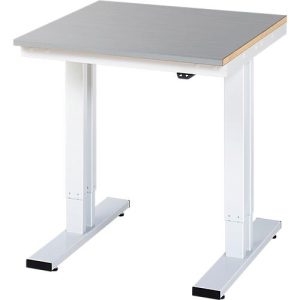 Rau Werktisch Adlatus, elektrisch höhenverstellbar, 25 mm MDF-Platte mit Edelstahlbelag, bis 300 kg, B 750 x T 800 x H 720-1120 mm, silber/lichtgrau Rau Werktisch Adlatus, elektrisch höhenverstellbar, 25 mm MDF-Platte mit Edelstahlbelag, bis 300 kg, B 750 x T 800 x H 720-1120 mm, silber/lichtgrau