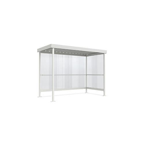 Raucherunterstand WSM Jena Maxi, Outdoor, für 4-5 Personen, B 2960 x T 1580 x H 2360 mm, pulverbeschichtet grauweiß RAL 9002