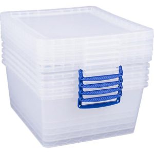 Really Useful Boxes Aufbewahrungsboxen, transparent, mit Deckel, 17,5L, 5 Stück Really Useful Boxes Aufbewahrungsboxen, transparent, mit Deckel, 17,5L, 5 Stück