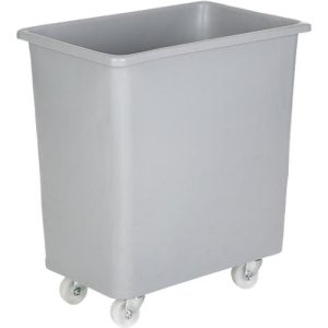 Rechteckbehälter, Kunststoff, fahrbar, 135 l, grau Rechteckbehälter, Kunststoff, fahrbar, 135 l, grau