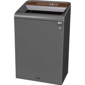 Recyclingstation Rubbermaid Configure, für Bioabfall, 125 l, Magnetverbindung, B 495 x T 610 x H 975 mm, braun