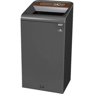 Recyclingstation Rubbermaid Configure, für Bioabfall, 87 l, Magnetverbindung, B 495 x T 489 x H 975 mm, braun