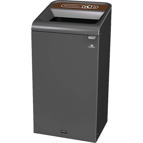 Recyclingstation Rubbermaid Configure, für Bioabfall, 87 l, Magnetverbindung, B 495 x T 489 x H 975 mm, braun