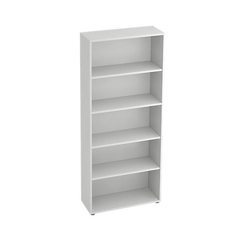 Regal für Anbauwand TARA, 5 Ordnerhöhen, stapelbar, B 800 x T 330 x H 1880 mm, lichtgrau