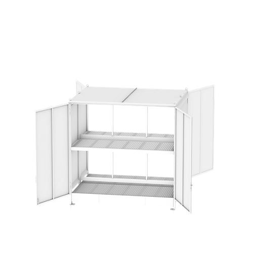 Regalcontainer BAUER CEN 29-2b IBC, Stahl, Doppelflügeltür, B 3275 x T 2900 x H 3465 mm, rot