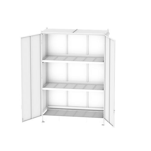Regalcontainer BAUER CEN 29-3, Stahl, Doppelflügeltor, B 3565 x T 1585 x H 4370 mm, rot