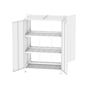 Regalcontainer BAUER CEN 29-3b IBC, Stahl, Doppelflügeltür, B 3275 x T 2900 x H 4965 mm, grau