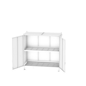 Regalcontainer BAUER CEN 36-2, Stahl, Doppelflügeltor, B 3915 x T 1480 x H 3145 mm, grün Regalcontainer BAUER CEN 36-2, Stahl, Doppelflügeltor, B 3915 x T 1480 x H 3145 mm, grün