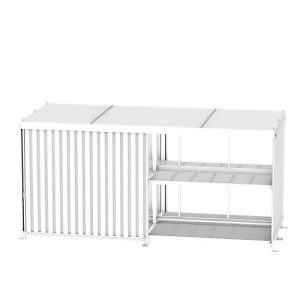 Regalcontainer BAUER CEN 59-2b, Stahl, Schiebetor, B 6550 x T 2900 x H 3050 mm, Regalcontainer BAUER CEN 59-2b, Stahl, Schiebetor, B 6550 x T 2900 x H 3050 mm,