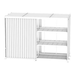 Regalcontainer BAUER CEN 65-3b IBC, Stahl, Schiebetor, B 7170 x T 2900 x H 4945 mm, rot Regalcontainer BAUER CEN 65-3b IBC, Stahl, Schiebetor, B 7170 x T 2900 x H 4945 mm, rot