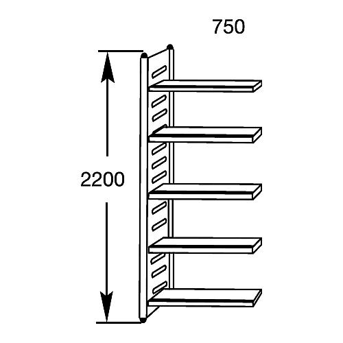 Regalfeld, 2200 x 1000 x 600 mm