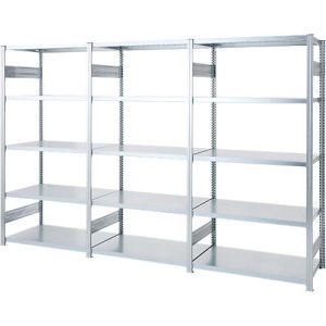 Regalkombination ORDO Industry, 1 Grundregal + 2 Anbauregale, 15 Fachböden, modular, Fachlast 140 kg, Feldlast 1200 kg, B 3080 x T 535 x H 2000 mm, verzinkt Regalkombination ORDO Industry, 1 Grundregal + 2 Anbauregale, 15 Fachböden, modular, Fachlast 140 kg, Feldlast 1200 kg, B 3080 x T 535 x H 2000 mm, verzinkt