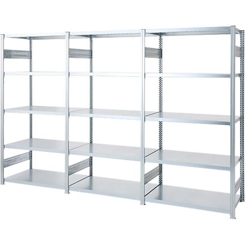 Regalkombination ORDO Industry, 1 Grundregal + 2 Anbauregale, 15 Fachböden, modular, Fachlast 140 kg, Feldlast 1200 kg, B 3080 x T 535 x H 2000 mm, verzinkt
