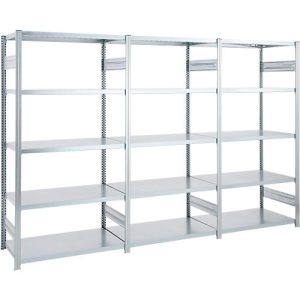 Regalkombination ORDO Industry, 1 Grundregal + 2 Anbauregale, 15 Fachböden, modular, Fachlast 185 kg, Feldlast 1000 kg, B 3980 x T 835 x H 2500 mm, verzinkt Regalkombination ORDO Industry, 1 Grundregal + 2 Anbauregale, 15 Fachböden, modular, Fachlast 185 kg, Feldlast 1000 kg, B 3980 x T 835 x H 2500 mm, verzinkt