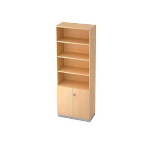 Regalschrank 6 OH, 2 OH geschlossen, B 800 x T 420 mm, Ahorn-Dekor Regalschrank 6 OH, 2 OH geschlossen, B 800 x T 420 mm, Ahorn-Dekor