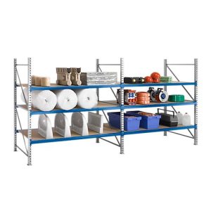 Regalsystem WR 600, Grundfeld, Traverse verzinkt, mit 4 Ebenen, 3000 x 2200 x 1050 mm
