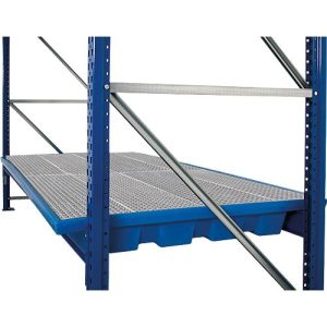 Regalwanne, Polyethylen, einhängbar, unterfahrbar, m. verzinktem Gitterrost, B 1780 x T 1300 x H 250 mm Regalwanne, Polyethylen, einhängbar, unterfahrbar, m. verzinktem Gitterrost, B 1780 x T 1300 x H 250 mm