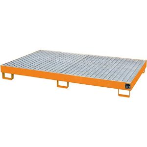 Regalwanne Typ RW/GR 2200-1, mit Gitterrost, orange RAL2000 Regalwanne Typ RW/GR 2200-1, mit Gitterrost, orange RAL2000