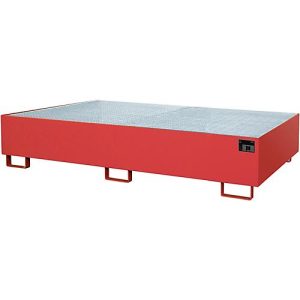 Regalwanne Typ RW/GR 2700-2, mit Gitterrost, rot RAL3000 Regalwanne Typ RW/GR 2700-2, mit Gitterrost, rot RAL3000