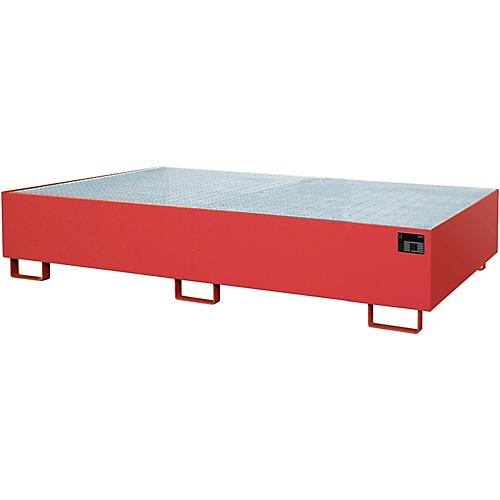 Regalwanne Typ RW/GR 2700-2, mit Gitterrost, rot RAL3000