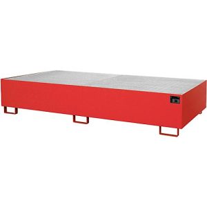 Regalwanne Typ RW/GR 2700-3, mit Gitterrost, rot RAL3000 Regalwanne Typ RW/GR 2700-3, mit Gitterrost, rot RAL3000