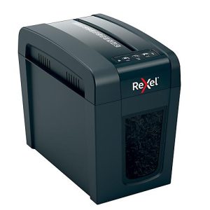 Rexel Secure X6-SL Slimline Whisper-Shred™ Aktenvernichter P4, Partikelschnitt 4 x 40 mm, 10 l, 6 Blatt Schnittleistung, schwarz Rexel Secure X6-SL Slimline Whisper-Shred™ Aktenvernichter P4, Partikelschnitt 4 x 40 mm, 10 l, 6 Blatt Schnittleistung, schwarz