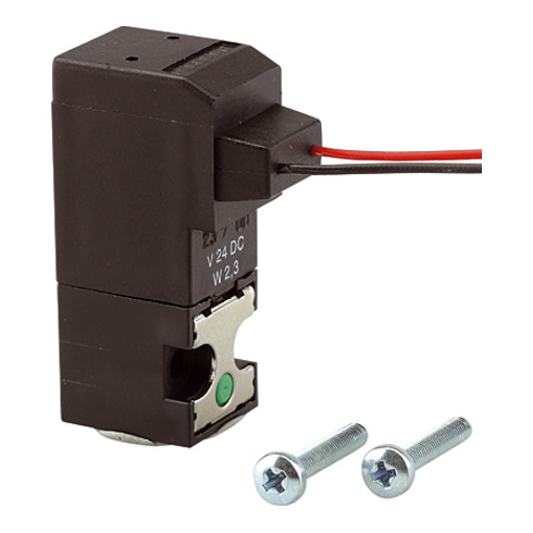 Riegler 3/2-Mini-Magnetventil direktgesteuert NC, 24 VDC, Kabel 30 cm
