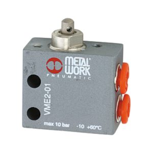 Riegler 3/2-Wege-Miniaturventil, mechanisch, Stößel, NC, M5 seitlich