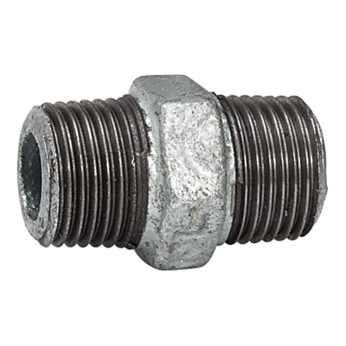 Riegler Doppelgewindenippel 280 AG/AG R 1/2 Temperguss schwarz feuerverz.