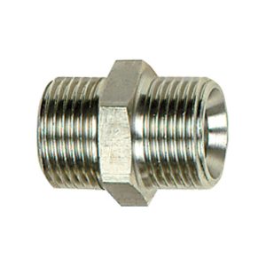 Riegler Doppelgewindenippel, G 1/4 a., G 1/4 a., SW 17, Edelstahl 1.4571 Riegler Doppelgewindenippel, G 1/4 a., G 1/4 a., SW 17, Edelstahl 1.4571