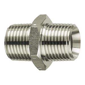Riegler Doppelgewindenippel, R 2 a., R 3 a., SW 90, Edelstahl 1.4571 Riegler Doppelgewindenippel, R 2 a., R 3 a., SW 90, Edelstahl 1.4571