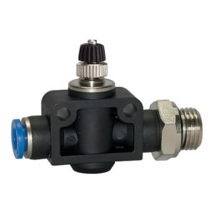 Riegler Drosselrückschlagventil »Blaue Serie«, gerade, G 1/4 außen Ø 6mm Riegler Drosselrückschlagventil »Blaue Serie«, gerade, G 1/4 außen Ø 6mm
