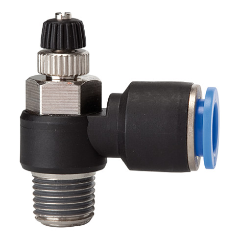 Riegler Drosselrückschlagventil »Blaue Serie«, Zuluftdros., R 1/2 a. Ø8mm